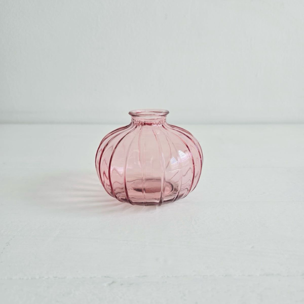Pink Daisy Bottle Budvase  - 3 x 12cm